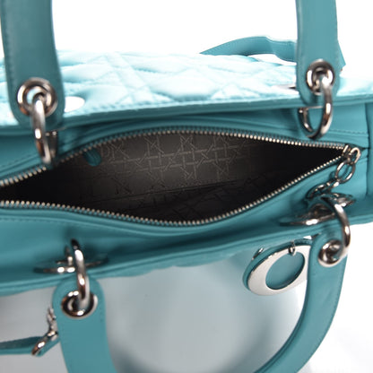 Christian Dior Lambskin Cannage Medium Lady Dior Turquoise 6 of 8