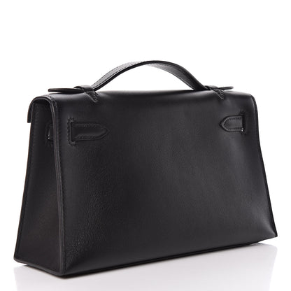 Hermes Swift Kelly Pochette Clutch Black 3 of 31