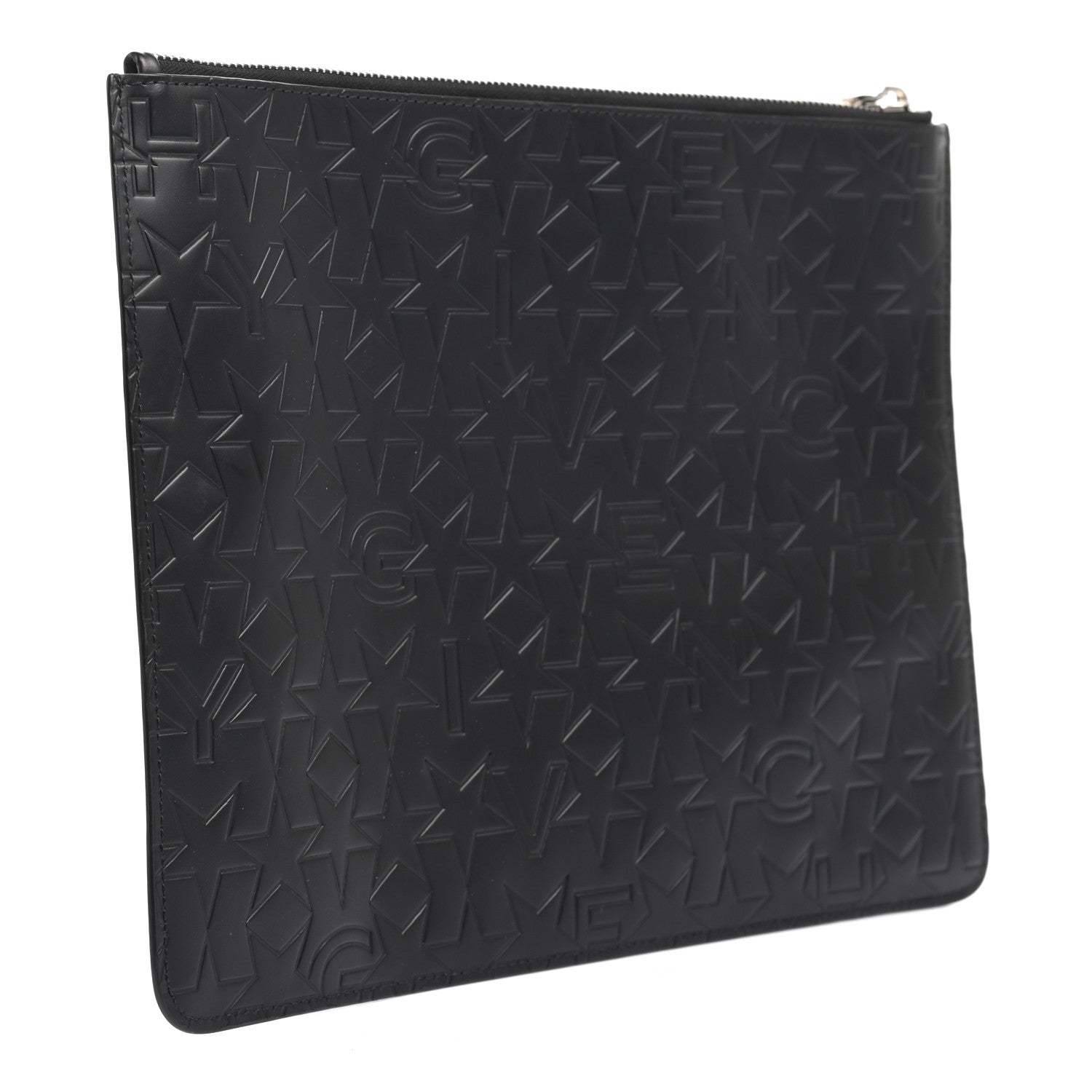 Givenchy Lambskin Star Embossed Large Pouch Black 3 of 7
