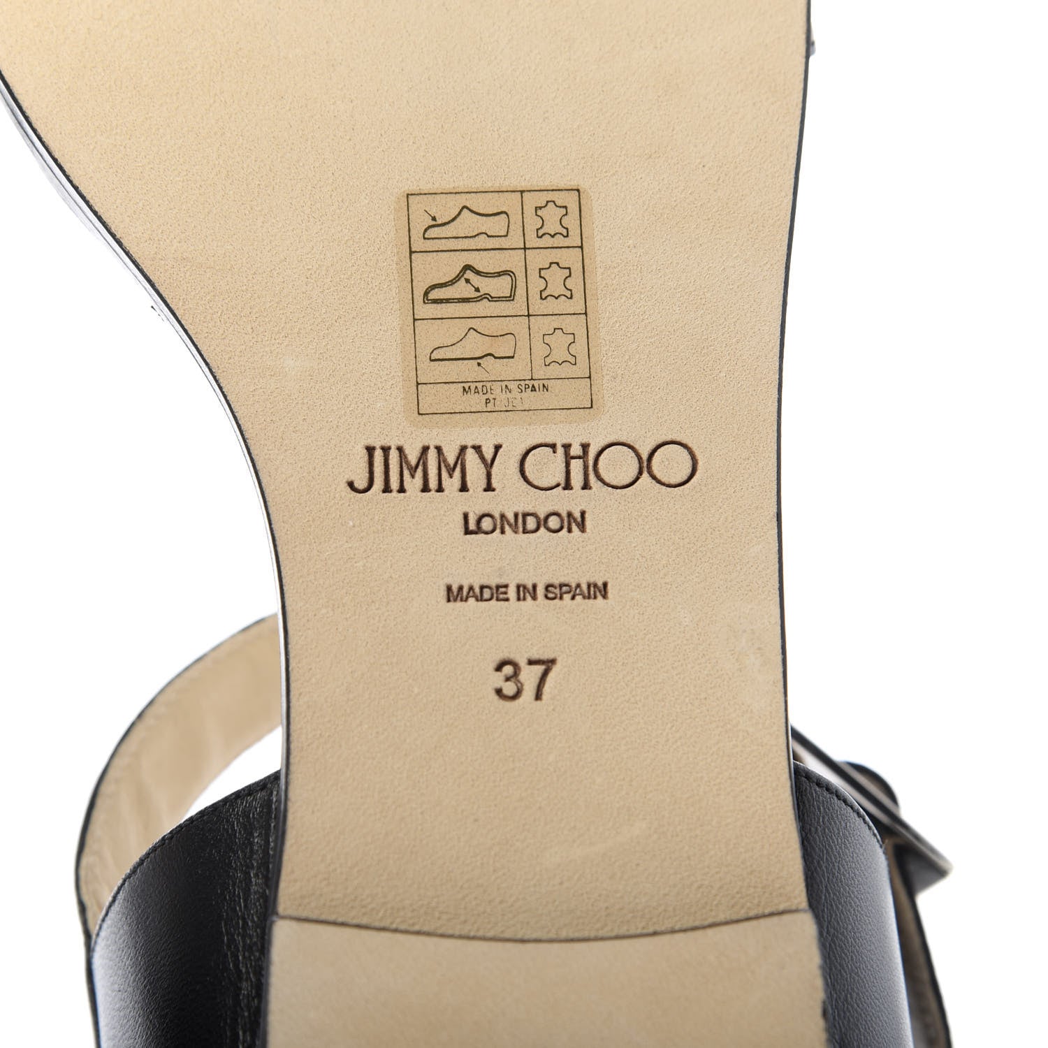 Jimmy Choo Calfskin Crystal Sandal Flats 37 Black 8 of 9