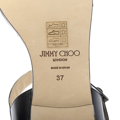 Jimmy Choo Calfskin Crystal Sandal Flats 37 Black 8 of 9