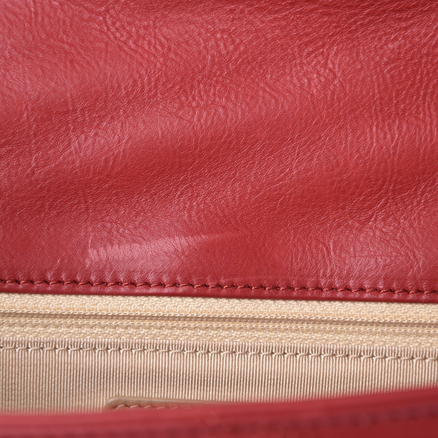 Calfskin Chevron Quilted Gabrielle Flap Red