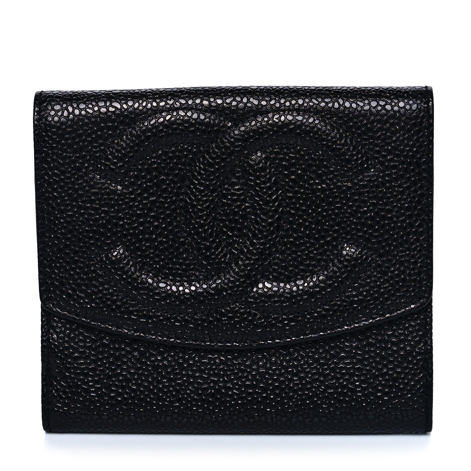 Chanel Caviar Timeless CC Compact French Wallet Black 1 of 9