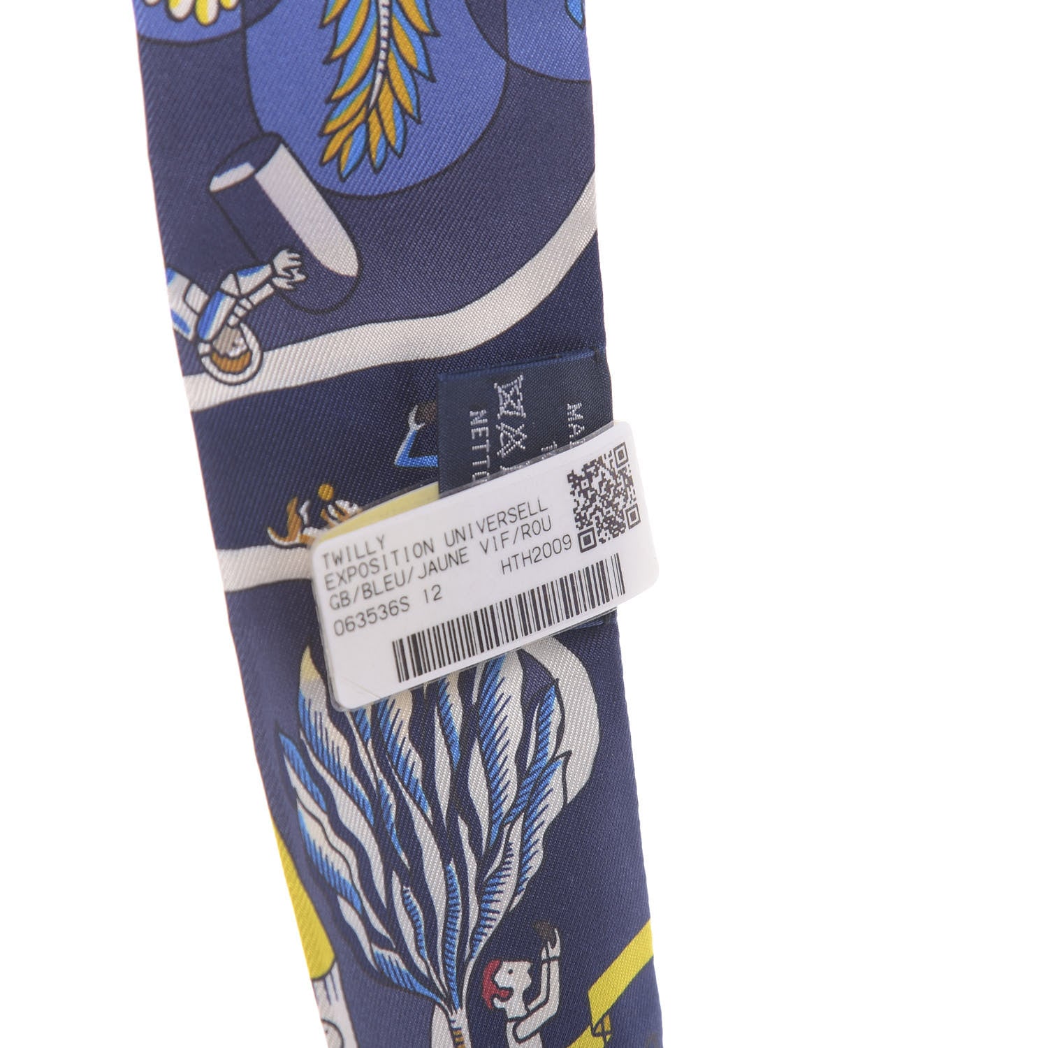 Hermes Silk Exposition Universelle Twilly Bleu Jaune Vif Rouge 3 of 4