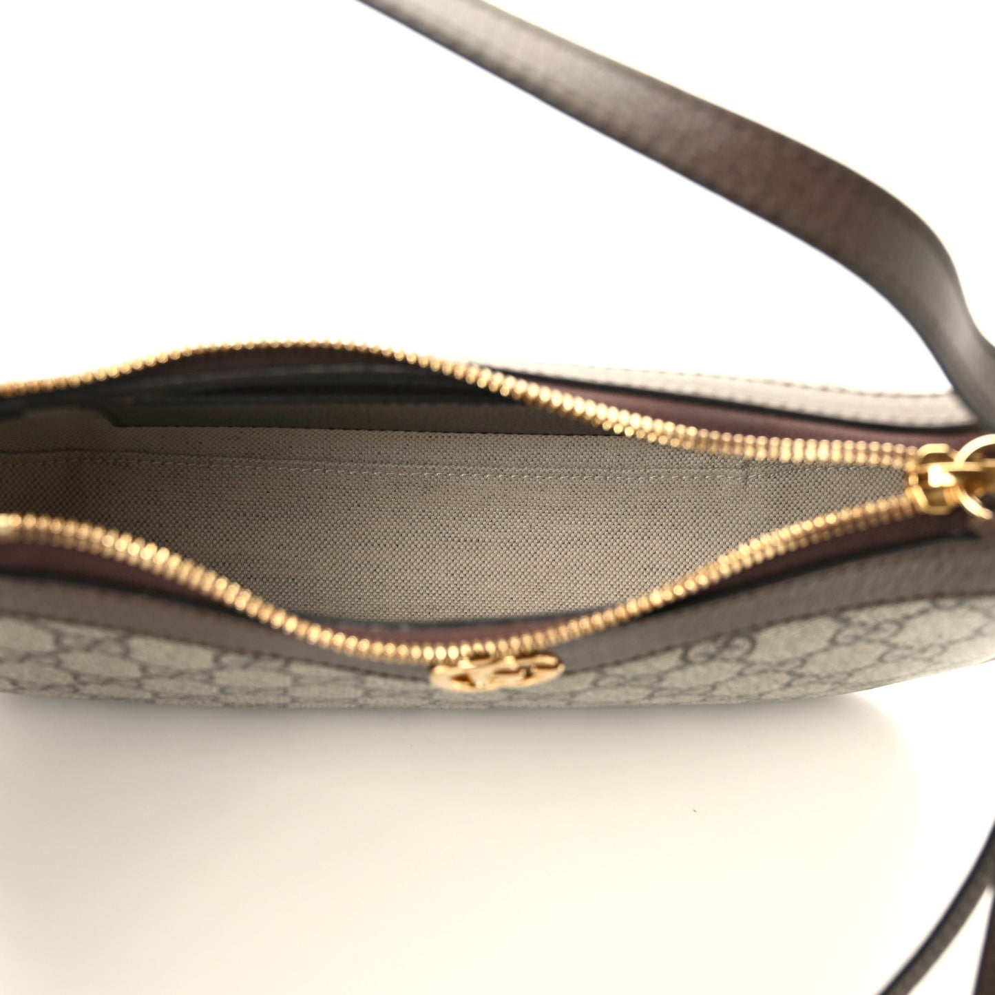 GG Supreme Monogram Textured Dollar Calfskin Small Ophidia Hobo Beige Ebony New Acero