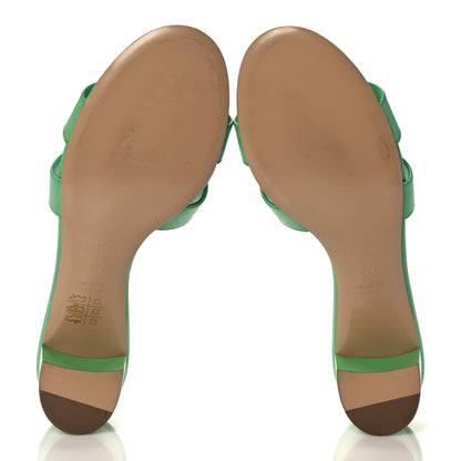 Hermes Epsom Oasis Sandals 39 Vert Pomme 5 of 9