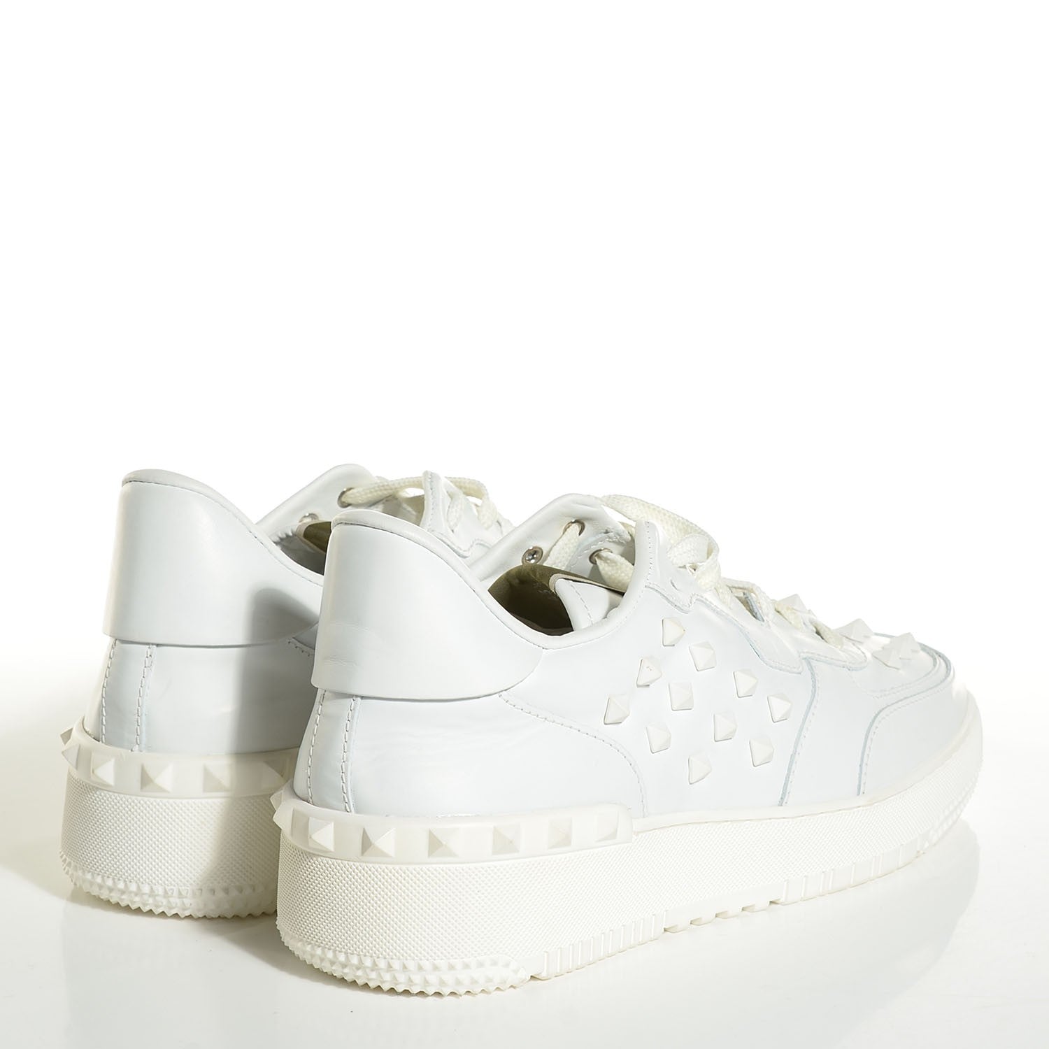 Valentino Garavani Calfskin Mens Rock Be Low Top Sneakers 43.5 White 7 of 14