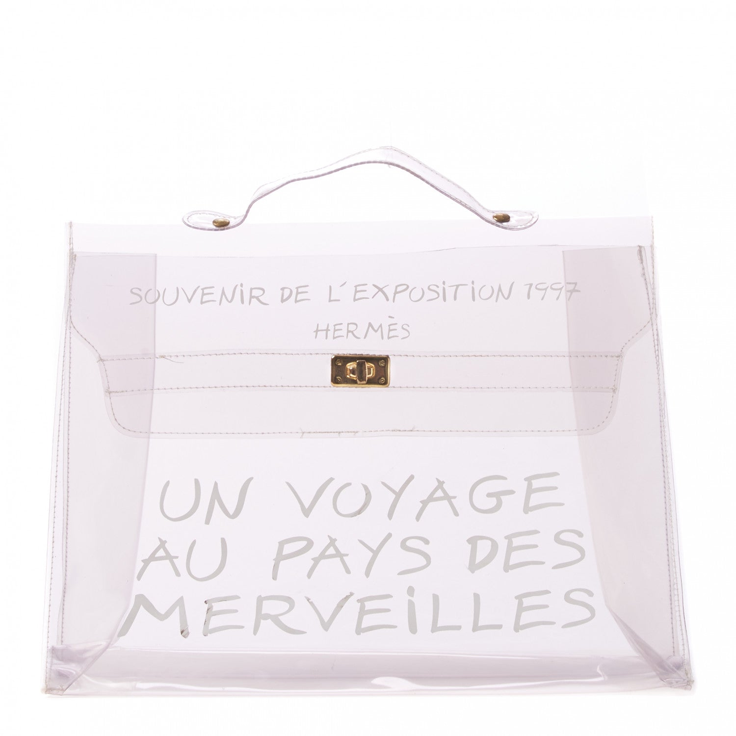 Hermes Vinyl Souvenir De L'Exposition Kelly Transparent 1 of 9