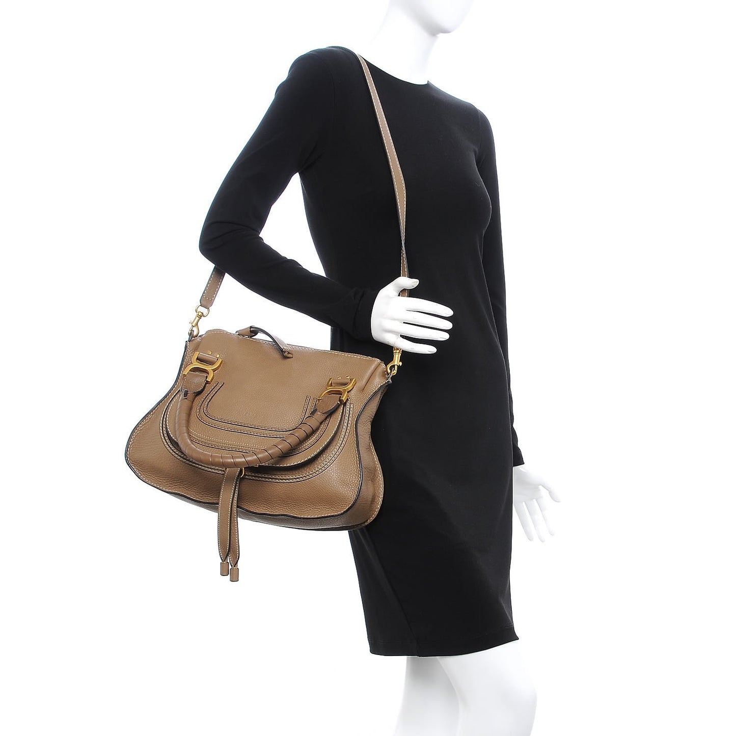 Calfskin Medium Marcie Satchel Nut