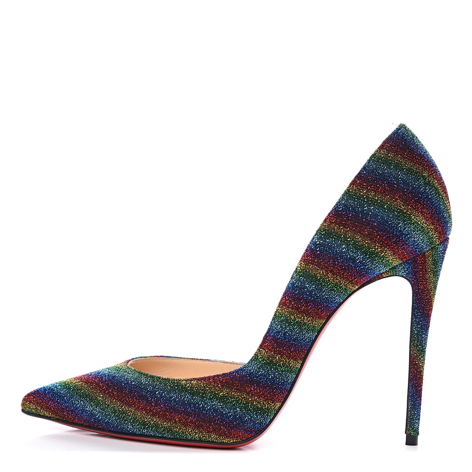 Christian Louboutin Lurex Arc En Ciel Iriza 100 Pumps 37 Multicolor Gold 1 of 10