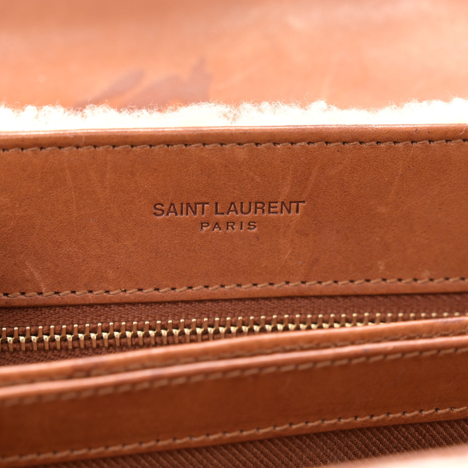 Saint Laurent Shearling Toy Loulou Shoulder Bag Natural 6 of 12