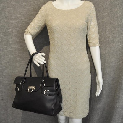 FASHIONPHILE SALVATOREFERRAGAMOLeatherVirnaSatchelBlack 2 of 9