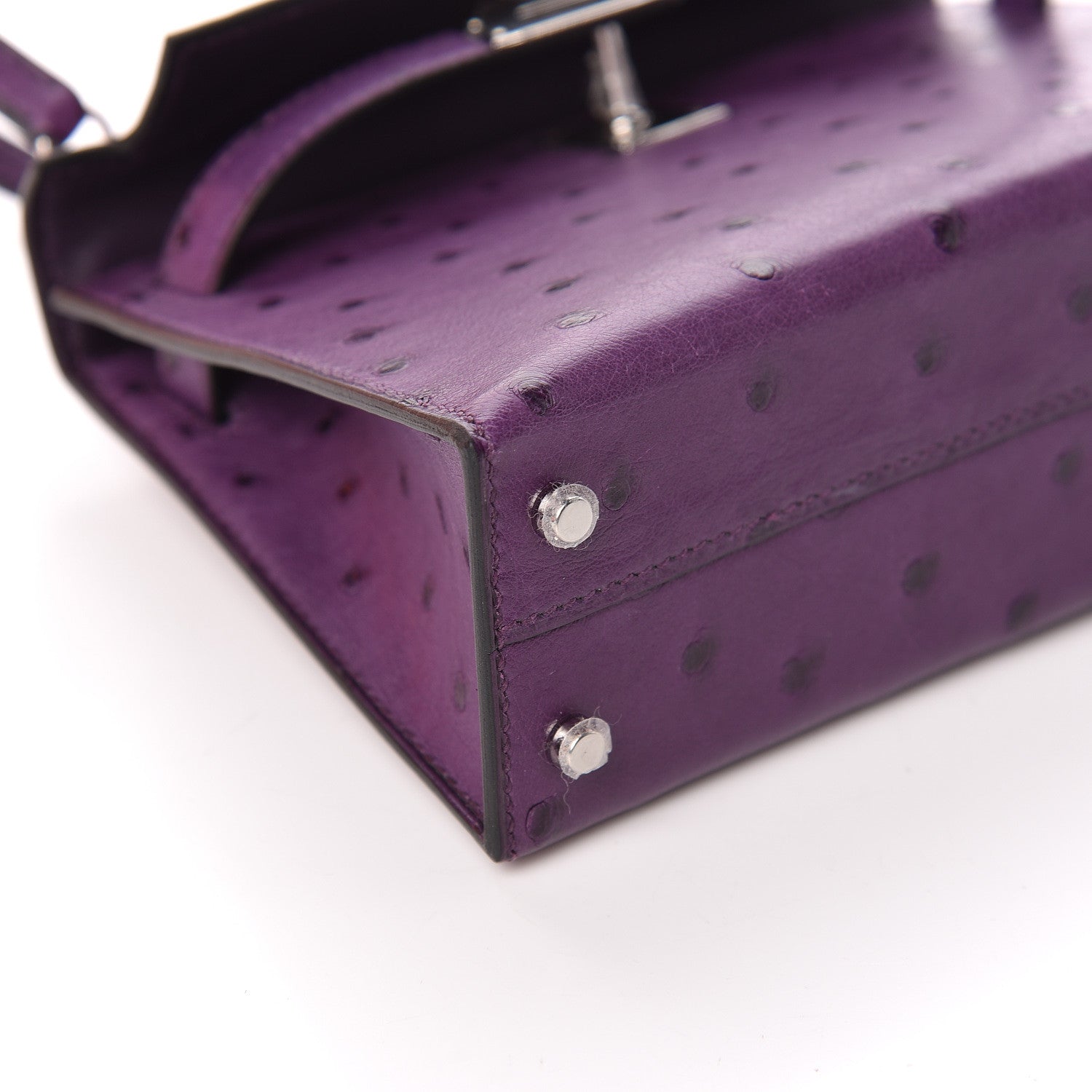 Hermes Ostrich Kelly Sellier Mini 20 Violine 5 of 11