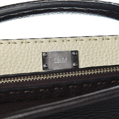 Fendi Calfskin Romano Selleria Large Peekaboo Iconic Fit Satchel Brown Milk Multicolor 9 of 10