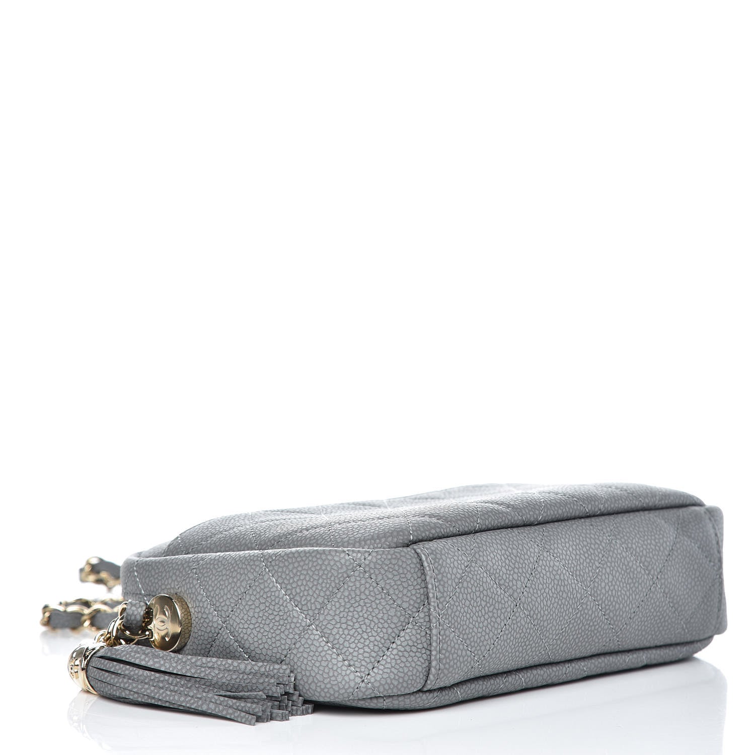 Chanel Caviar Quilted Coco Tassel Small Camera Case Grey 4 of 8