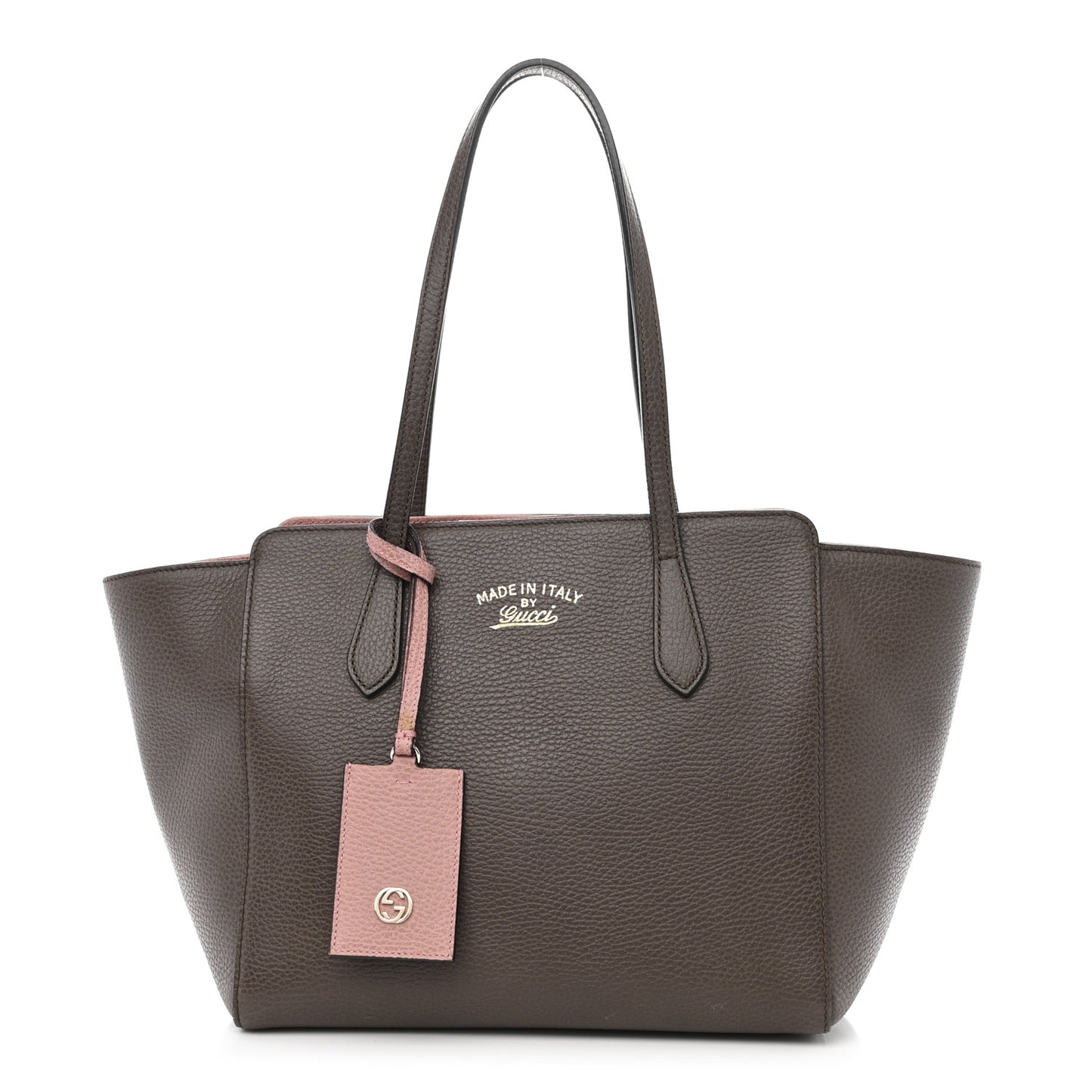 Dollar Calfskin Small Swing Tote Grey Field Soft Pink