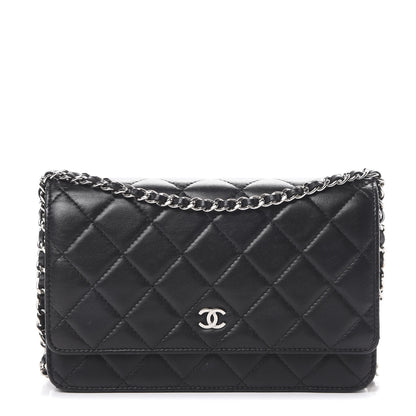 Chanel Lambskin Quilted Wallet On Chain WOC Black 1 of 17
