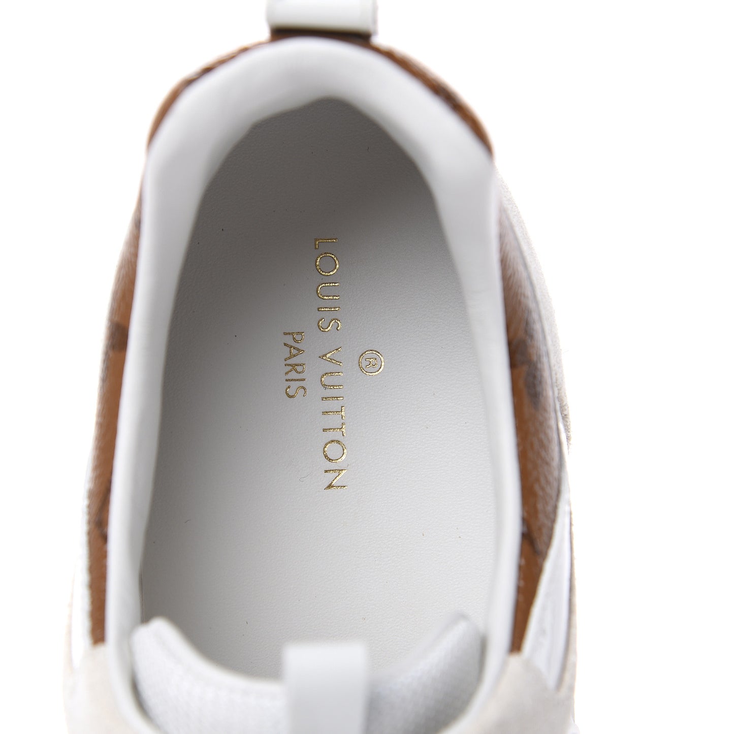 Suede Reverse Monogram Run Away Sneakers 40 White