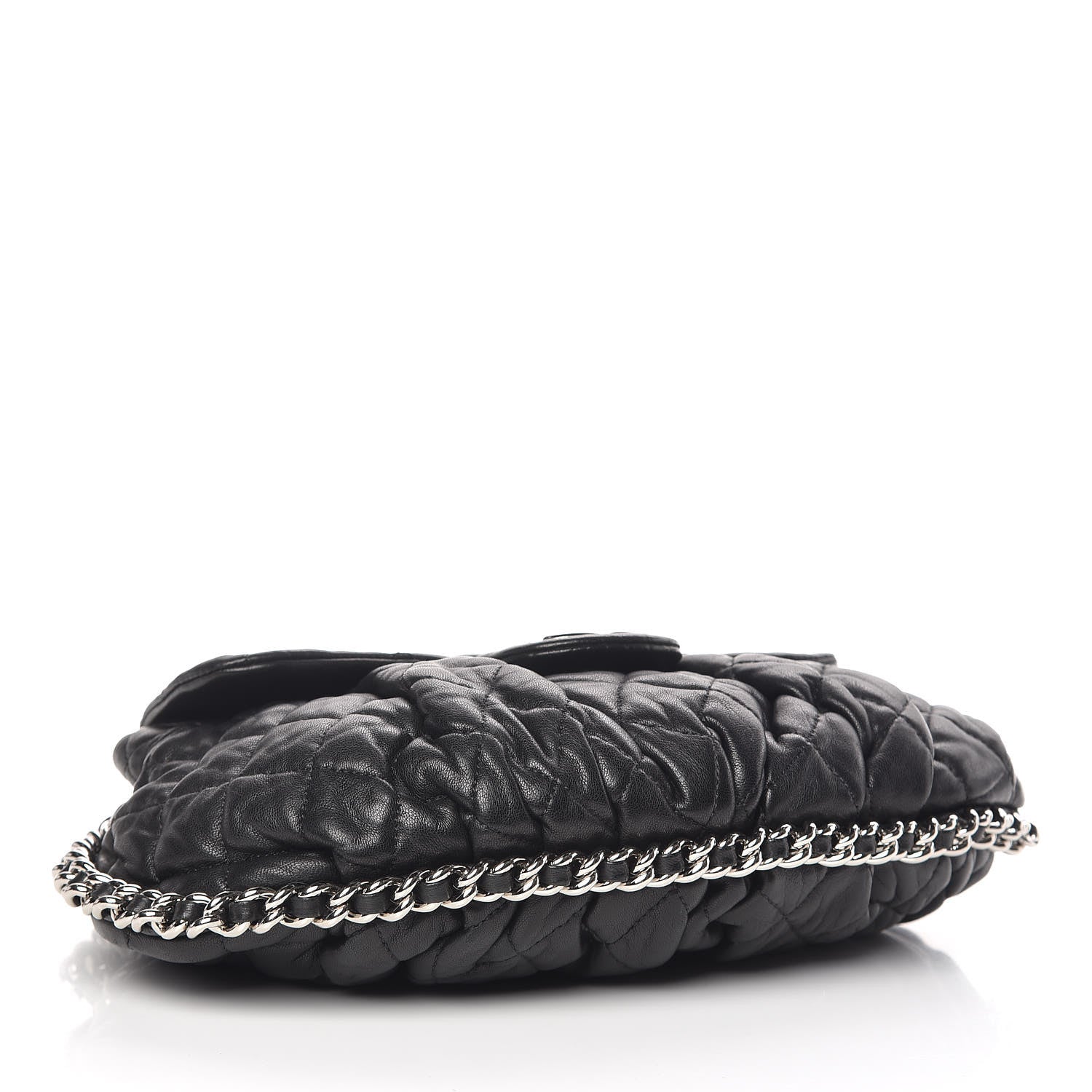 Chanel Washed Lambskin Quilted Medium Chain Around Messenger Black 4 of 11