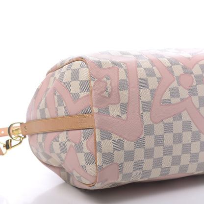 Louis Vuitton Damier Azur Tahitienne Speedy Bandouliere 30 Rose Ballerine 11 of 14