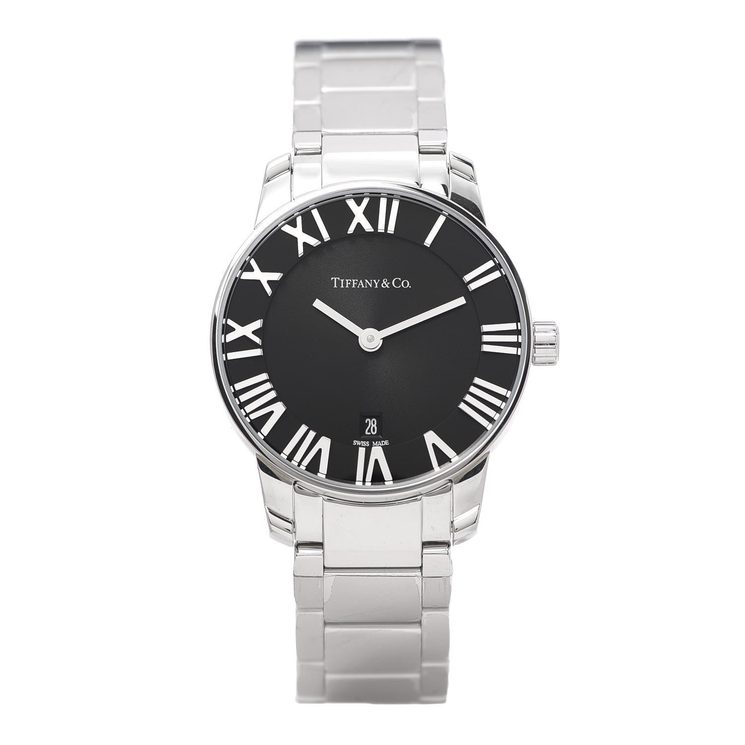 Tiffany Stainless Steel 29mm Atlas 2-Hand Quartz Watch Black 1 of 7