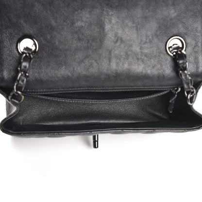 Chanel Crumpled Calfskin Quilted Mini Rectangular Flap So Black 5 of 12