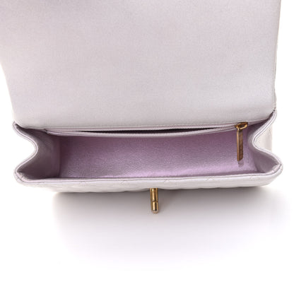 Chanel Iridescent Lambskin Quilted Mini Top Handle Rectangular Flap White 4 of 11