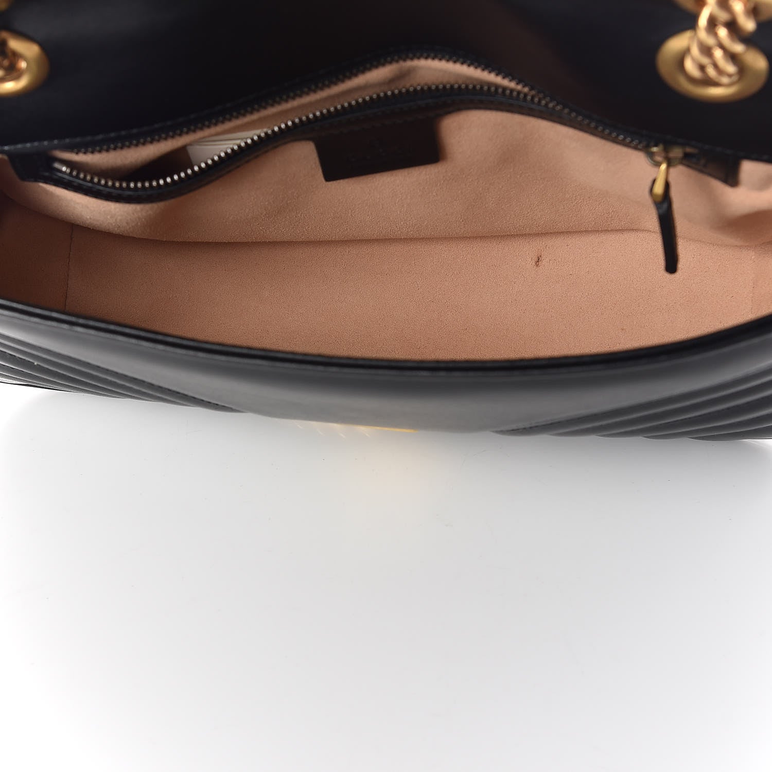 Gucci Calfskin Matelasse Small GG Marmont Shoulder Bag Black 7 of 10