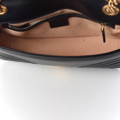 Gucci Calfskin Matelasse Small GG Marmont Shoulder Bag Black 7 of 10