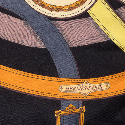 Hermes Silk Cavalcadour Maxi Twilly Black 3 of 6