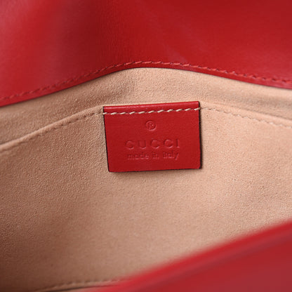 Gucci Calfskin Matelasse Mini GG Marmont Shoulder Bag Hibiscus Red 5 of 9