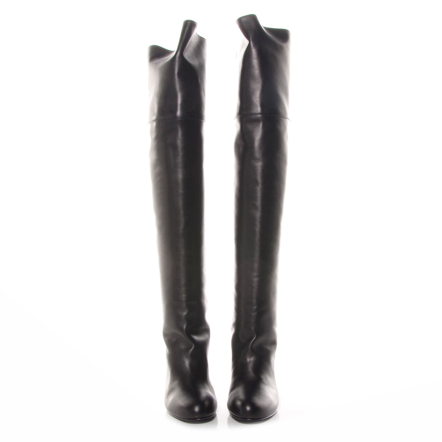 Calfskin Defile High Heel Boots 40 Black