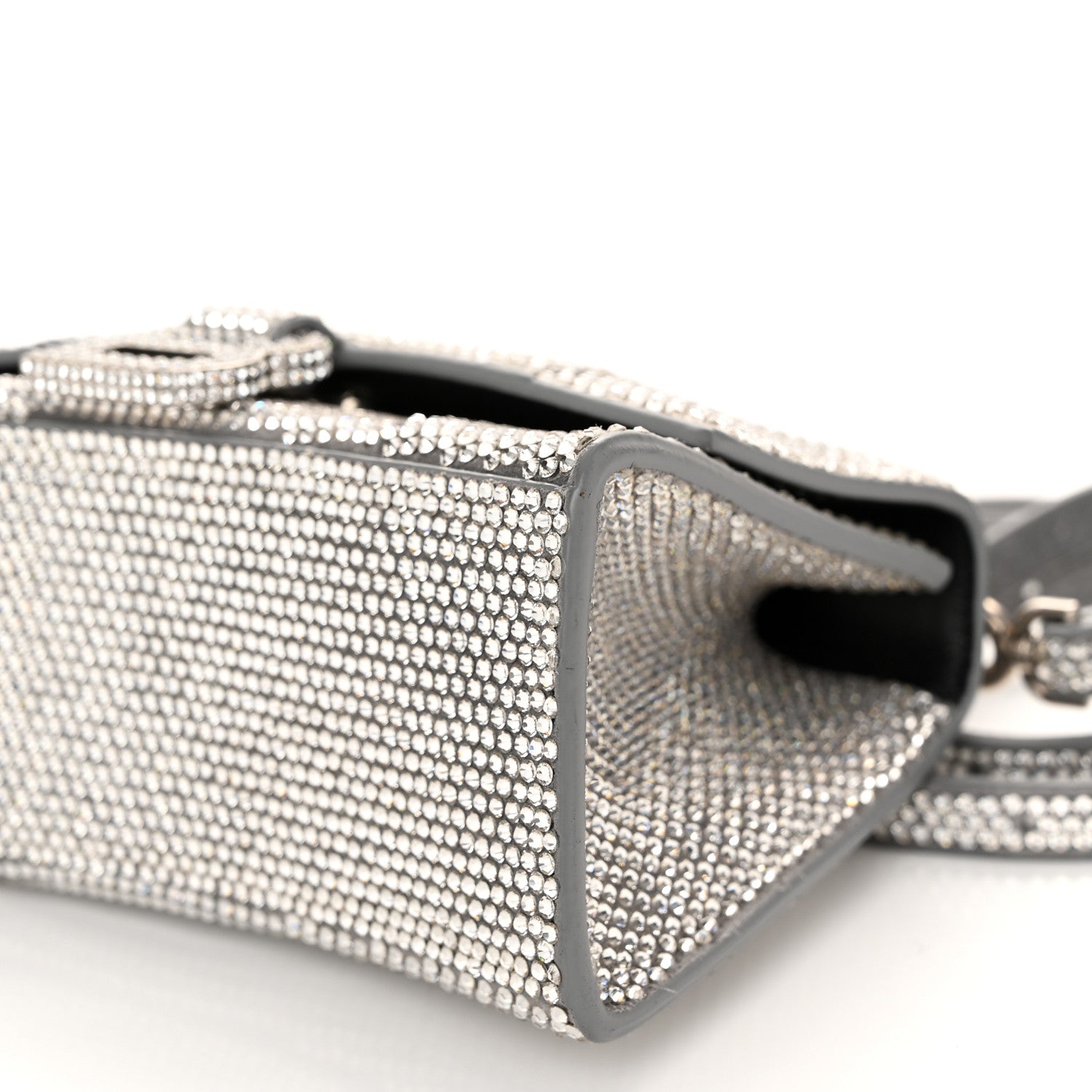 Balenciaga Strass Suede Hourglass Top Handle Bag XS Smoke Grey Crystal 11 of 11