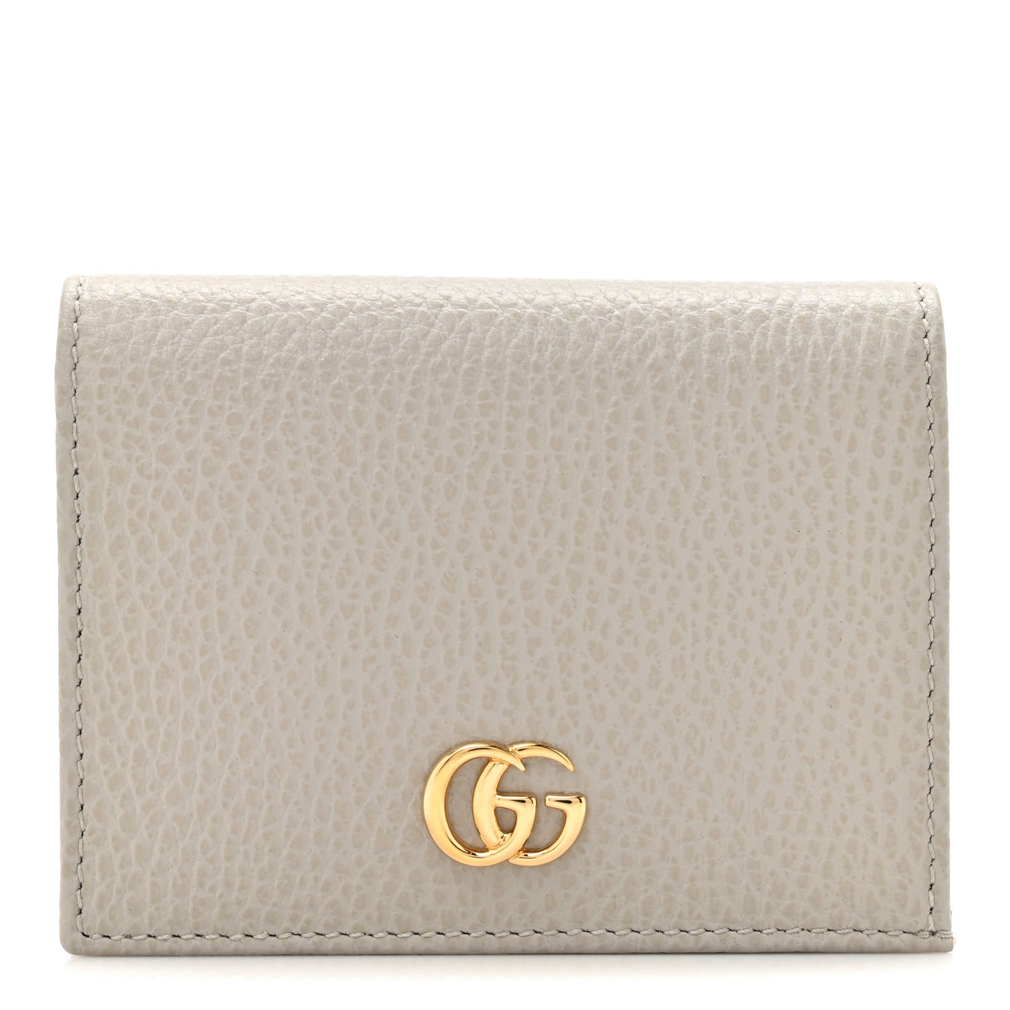 Dollar Calfskin Bi- Color GG Marmont Card Case Grey Sky Perfect Pink