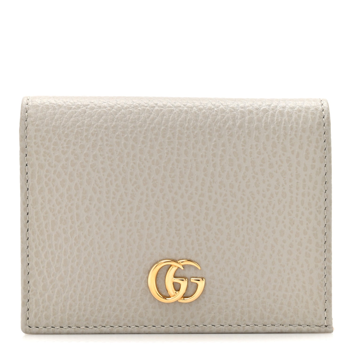 Gucci Dollar Calfskin Bi- Color GG Marmont Card Case Grey Sky Perfect Pink 1 of 9
