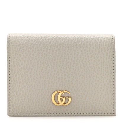 Gucci Dollar Calfskin Bi- Color GG Marmont Card Case Grey Sky Perfect Pink 1 of 9