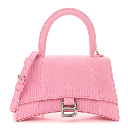 Balenciaga Nappa Denim Printed Small Hourglass Top Handle Bag Denim Pink 1 of 13