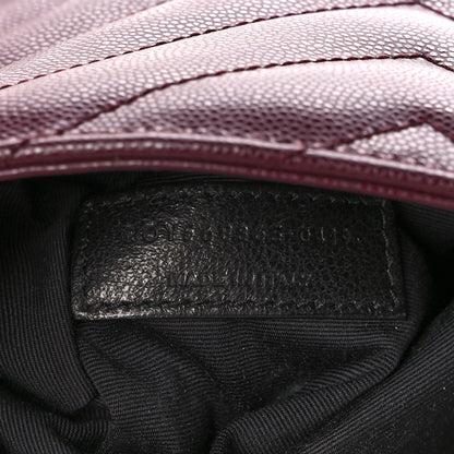 Saint Laurent Grain de Poudre Matelasse Chevron Small Tribeca Shopping Bag Rouge Legoin 7 of 12