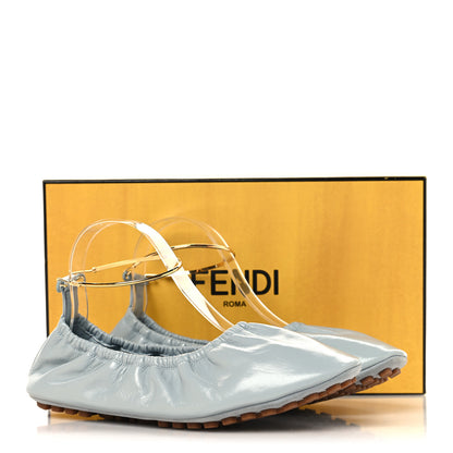Fendi Vitello Filo Ballerina Flats 38 Blue 10 of 10