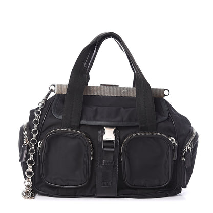 Prada Tessuto Nylon Frame Satchel Black 1 of 7