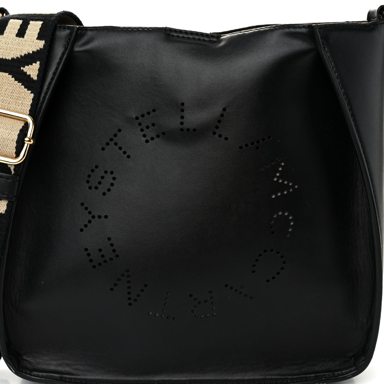 Stella McCartney Eco Alter Nappa Perforated Logo Mini Crossbody Black 7 of 10