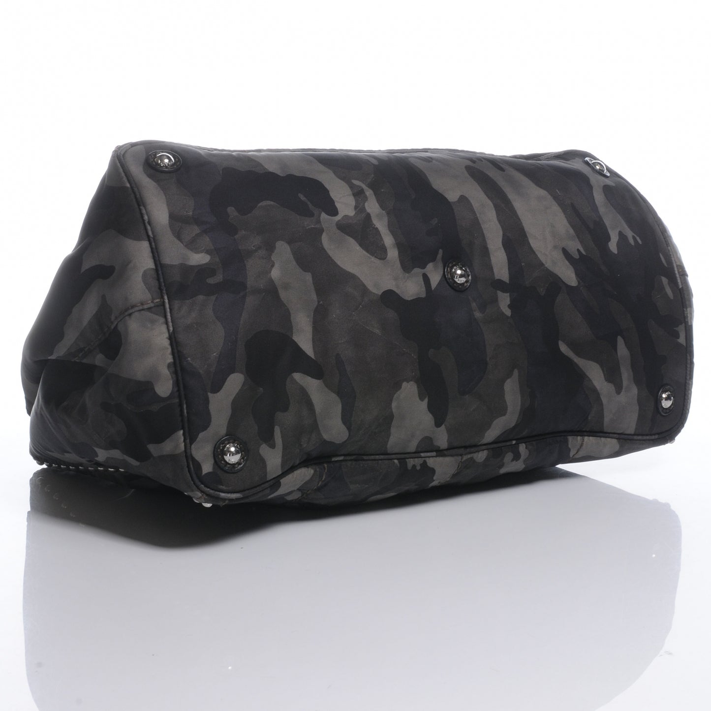Tessuto Nylon Camouflage Tote Fumo