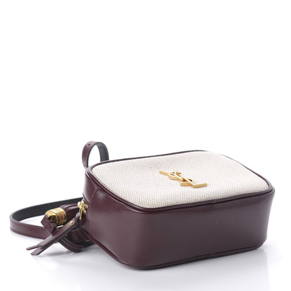 Saint Laurent Calfskin Canvas Monogram Lou Belt Bag Natural Dark Legion Red 4 of 9
