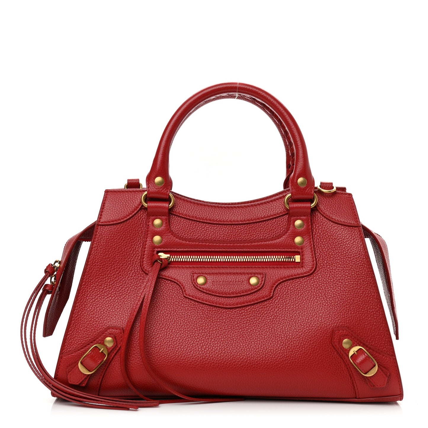 Grained Calfskin Neo Classic Gold Hardware S City Medium Red