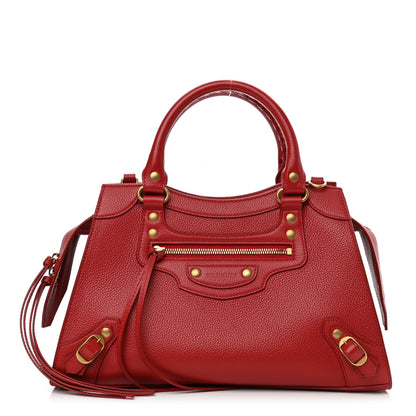 Balenciaga Grained Calfskin Neo Classic Gold Hardware S City Medium Red 1 of 10