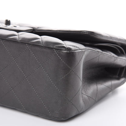 Chanel Metallic Lambskin Quilted Jumbo Double Flap Pewter 9 of 15