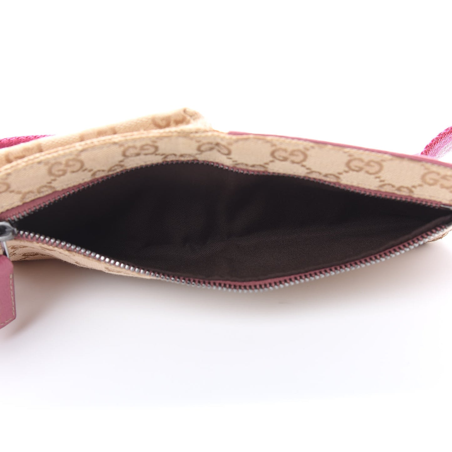 GG Monogram Web Double Pocket Belt Bag Pink