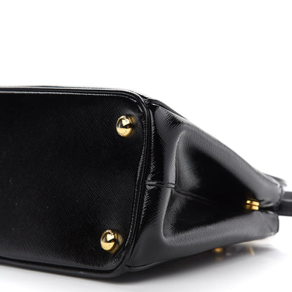 Prada Saffiano Vernice Small Galleria Double Zip Tote Black 8 of 8