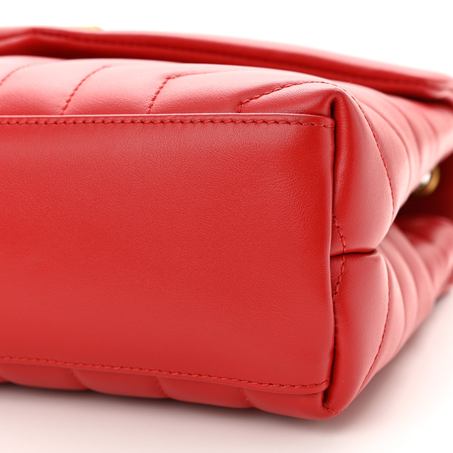 Saint Laurent Calfskin Y Quilted Monogram Small Loulou Chain Satchel Red 10 of 10