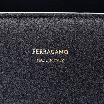 Salvatore Ferragamo Calfskin Small Hug Bag Midnight 6 of 10